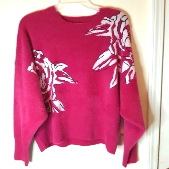 𝅺CALLIGRAPHIE dark pink sweater - Picture 1 of 8